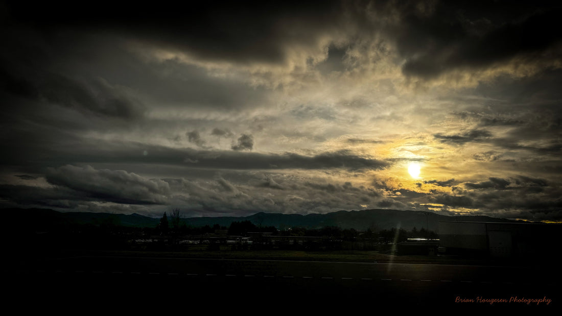 Moon shining through dramatic clouds