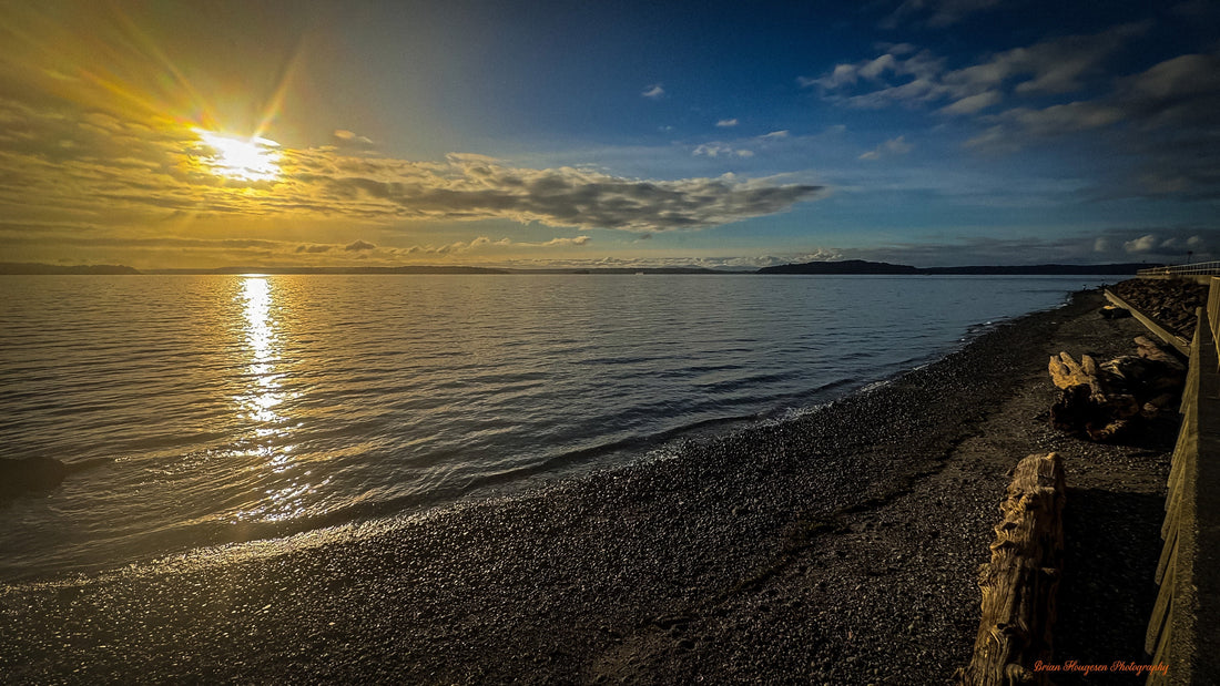 Shoreline reflection in seattle