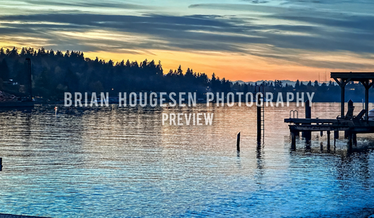 Golden Dock at Sunset — Printable Waterfront Photography (Digital Download)