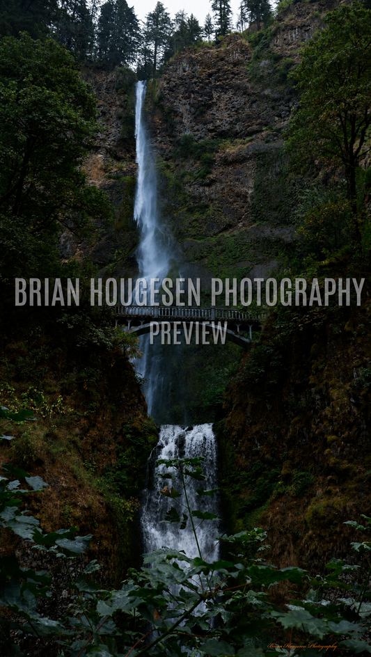 Multnomah Falls and Benson Bridge — Printable Oregon Photography (Digital Download)