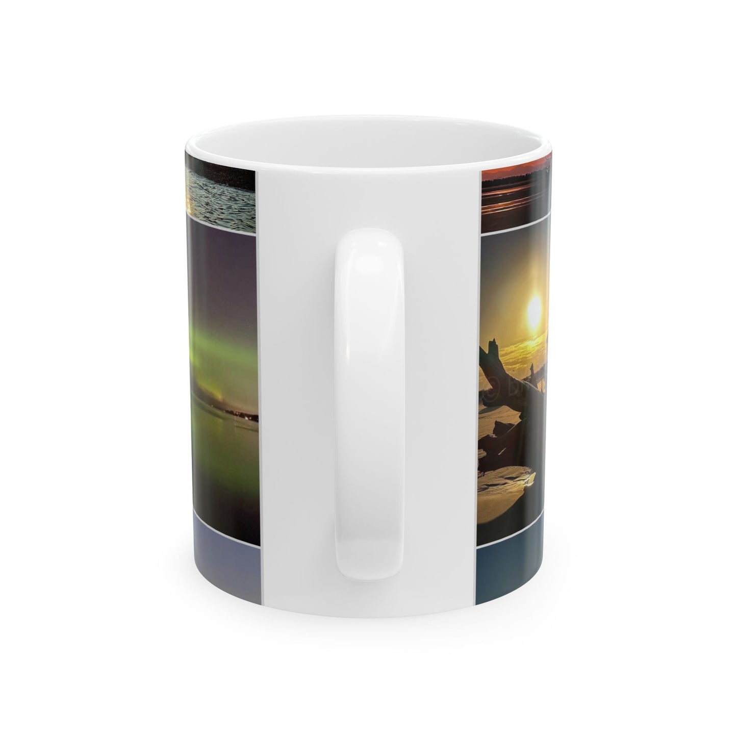 Scenic Sunset & Beach Photo Collage Ceramic Mug (11oz/15oz)