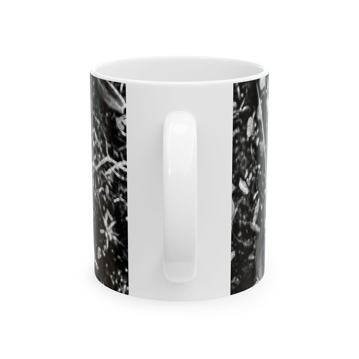 Black & White Floral Ceramic Mug — Monochrome Bloom Coffee Cup (11oz, 15oz)