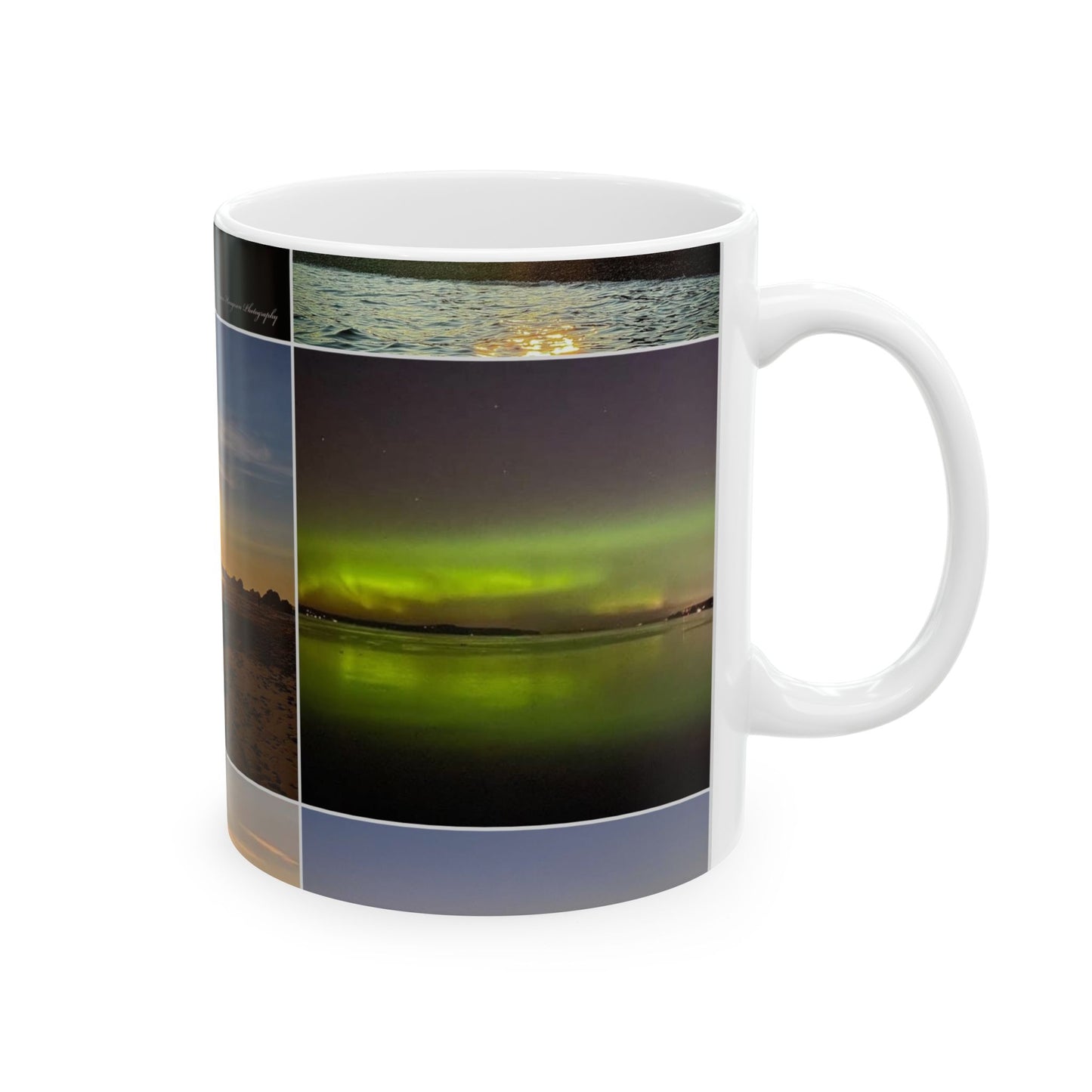 Scenic Sunset & Beach Photo Collage Ceramic Mug (11oz/15oz)