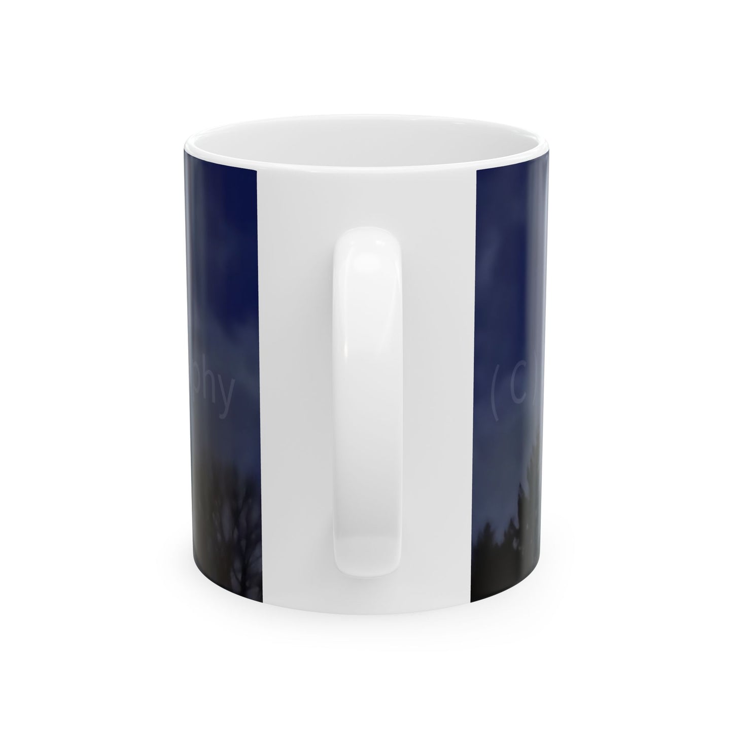 Moonlit Forest Ceramic Mug — Atmospheric Night Sky Coffee Cup (11oz, 15oz)