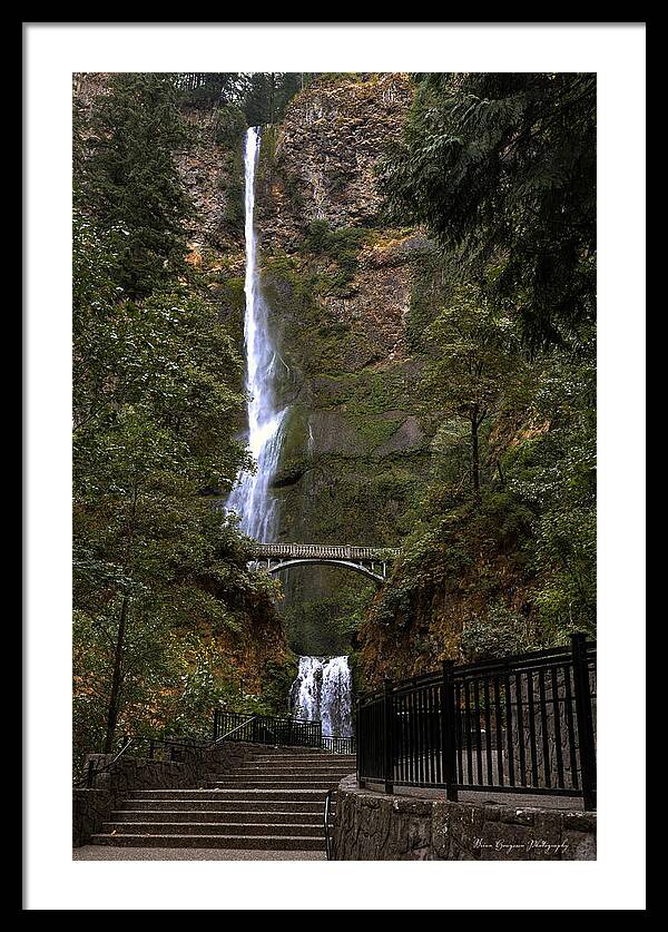 Different  view Multnomah Falls - Framed Print