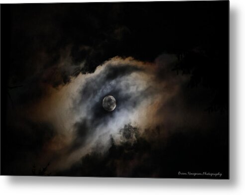 Moon in the clouds - Metal Print