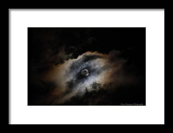 Moon in the clouds - Framed Print