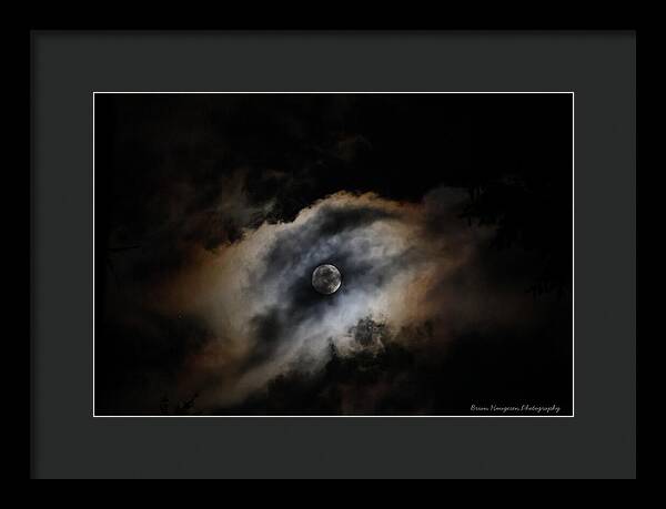 Moon in the clouds - Framed Print