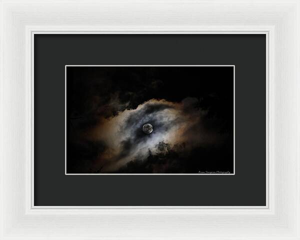 Moon in the clouds - Framed Print