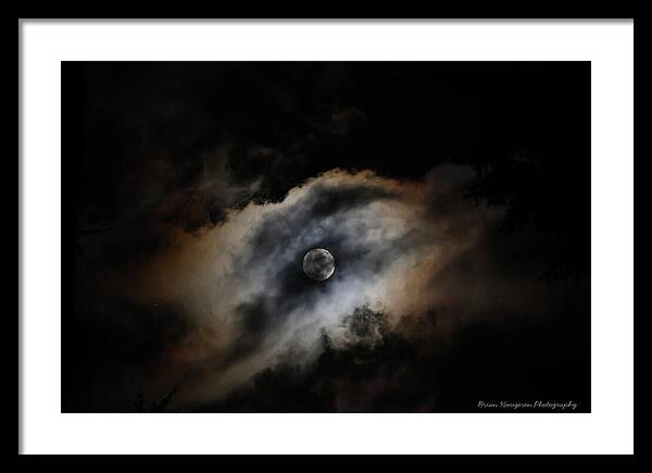 Moon in the clouds - Framed Print