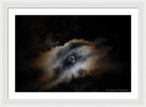 Moon in the clouds - Framed Print