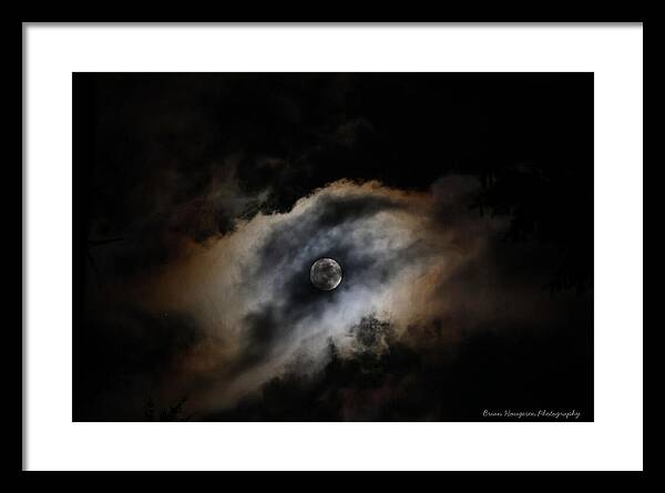 Moon in the clouds - Framed Print
