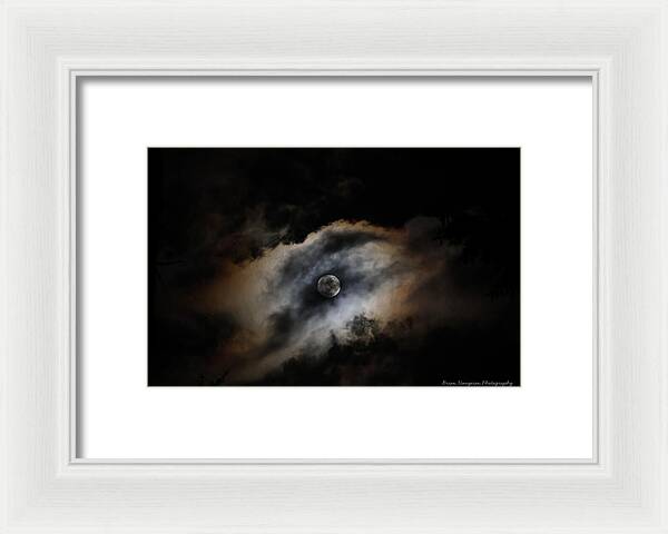 Moon in the clouds - Framed Print