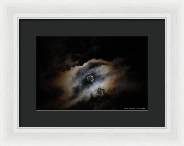 Moon in the clouds - Framed Print