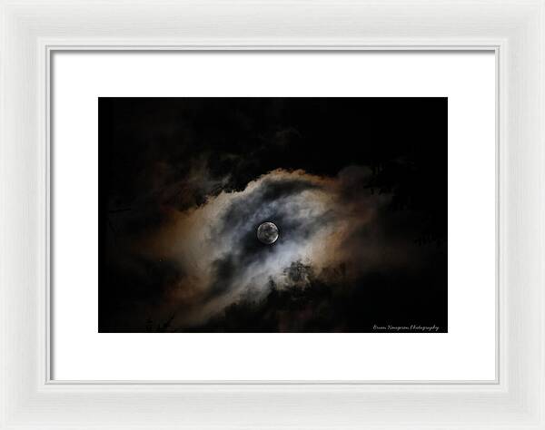 Moon in the clouds - Framed Print