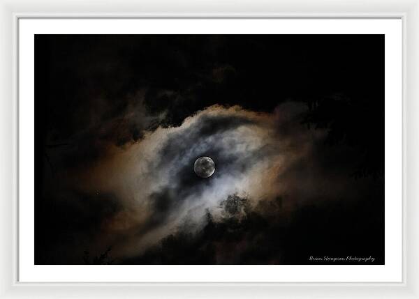 Moon in the clouds - Framed Print