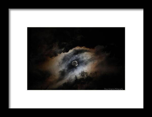 Moon Surrounded by Dramatic Clouds - Framed Print