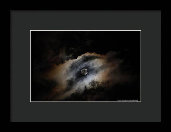 Moon Surrounded by Dramatic Clouds - Framed Print