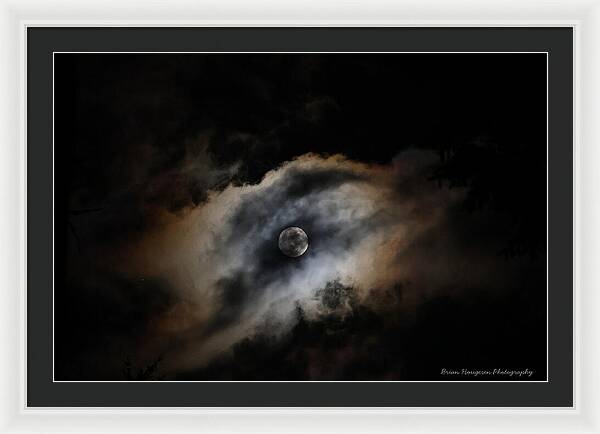 Moon Surrounded by Dramatic Clouds - Framed Print