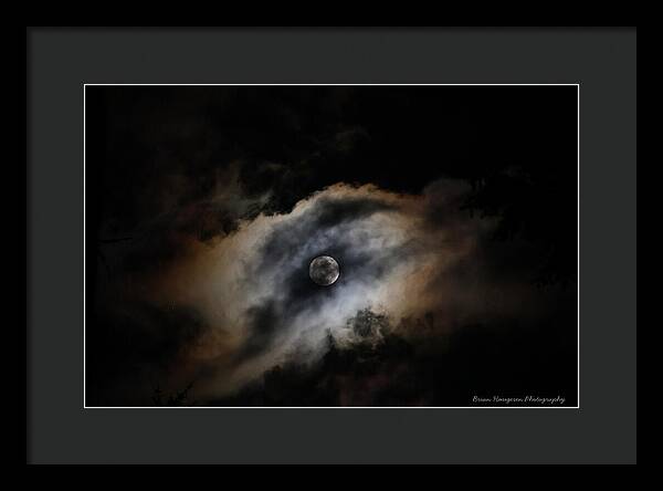 Moon Surrounded by Dramatic Clouds - Framed Print