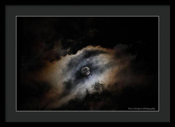 Moon Surrounded by Dramatic Clouds - Framed Print
