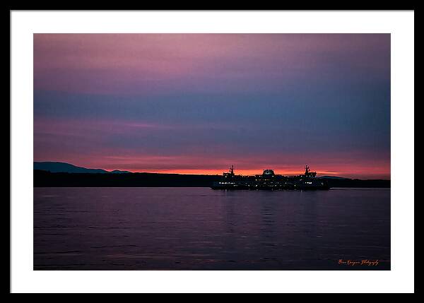 Sunset  with the Ferry - Framed Print