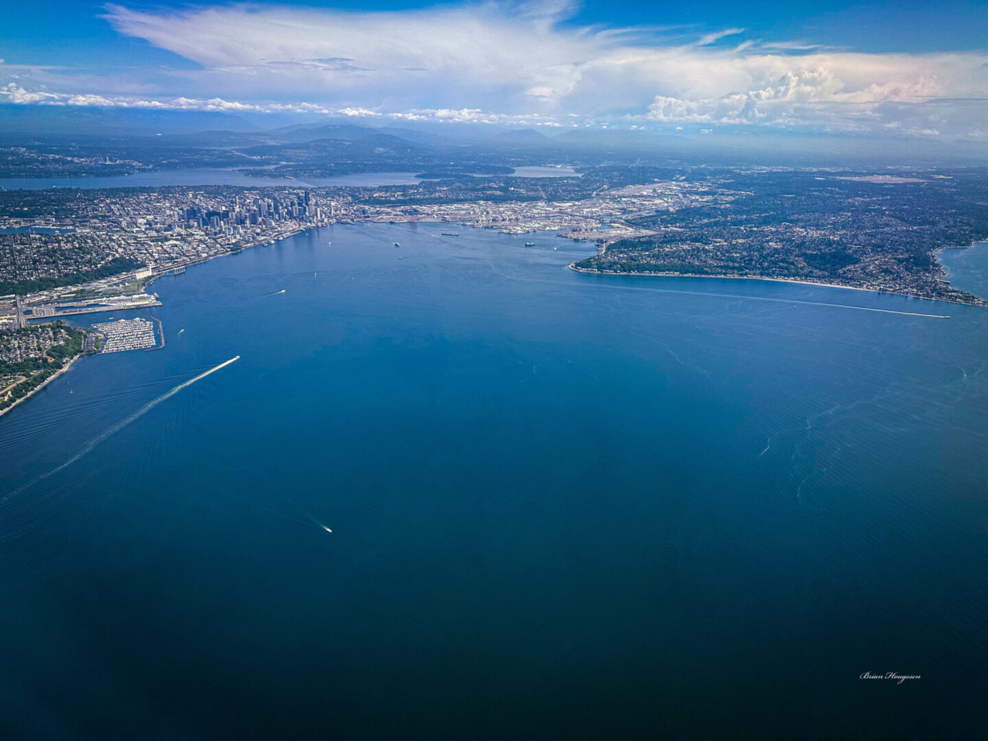 A view of the ocean from above.