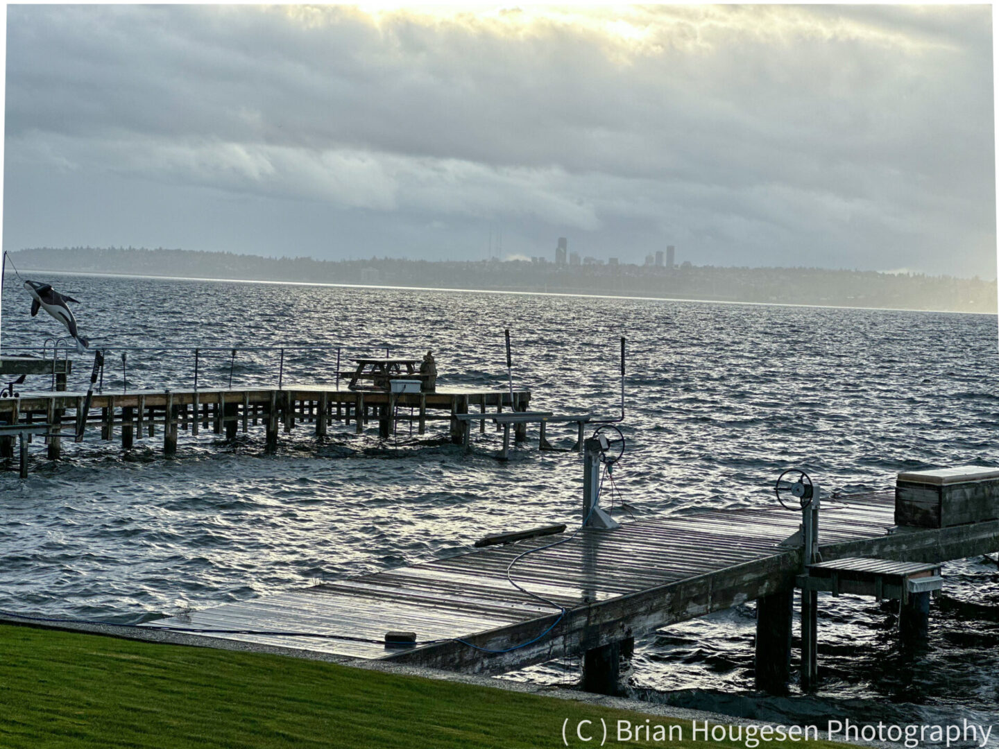 A pier with many piers in the water.